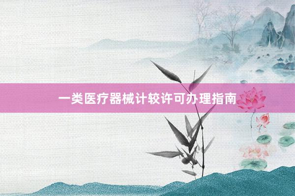 一类医疗器械计较许可办理指南